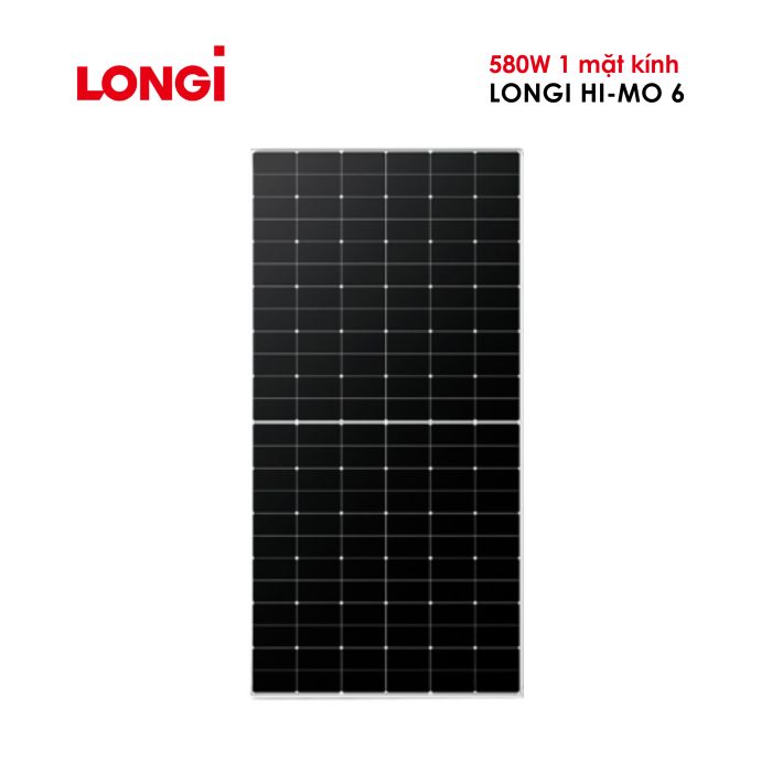 Tấm pin năng lượng mặt trời Longi Himo 6 580W một mặt kính