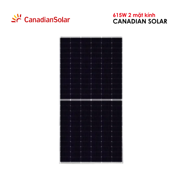 Tấm pin năng lượng mặt trời Canadian Solar 615W 2 mặt kính