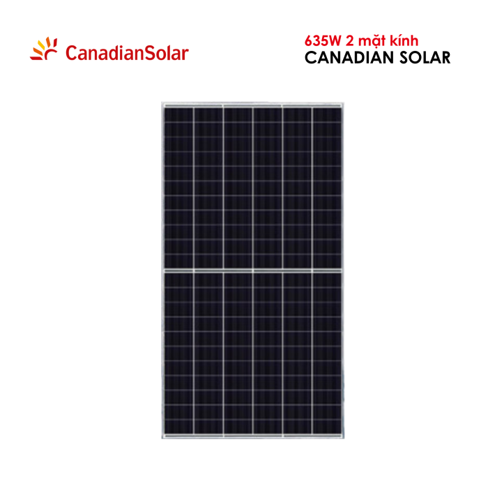 Tấm pin năng lượng mặt trời Canadian Solar 635W 2 mặt kính