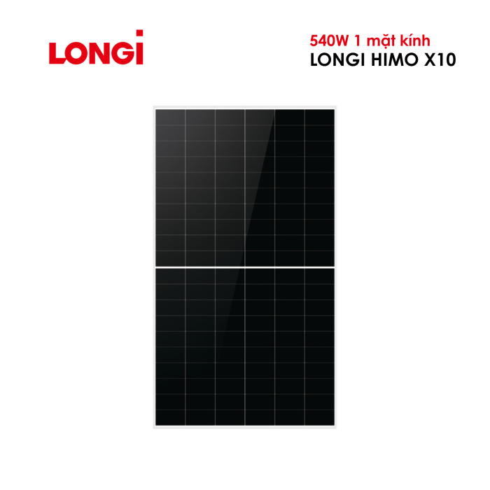 Tấm Pin Năng Lượng Mặt Trời LONGi 540W 1 mặt kính